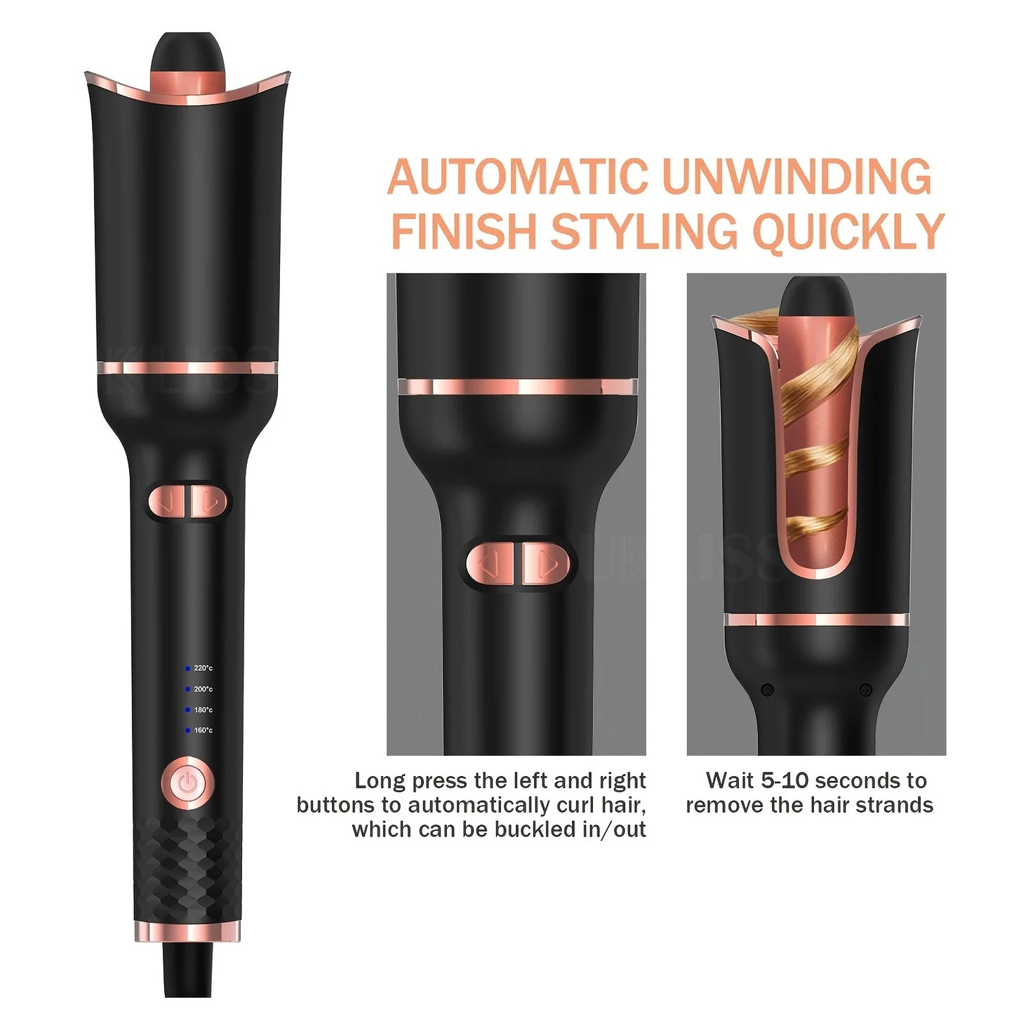 Automatic Ceramic Hair Curler – Cordless Styling Wand
