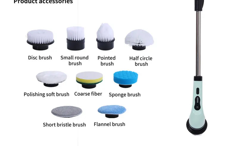 9-in-1 Electric Spin Cleaning Brush Home Scrubber Tool