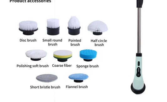 9-in-1 Electric Spin Cleaning Brush Home Scrubber Tool