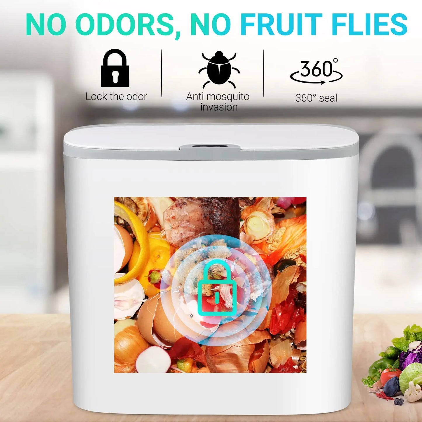 Automatic Touchless Bathroom Trash Can with Motion Sensor