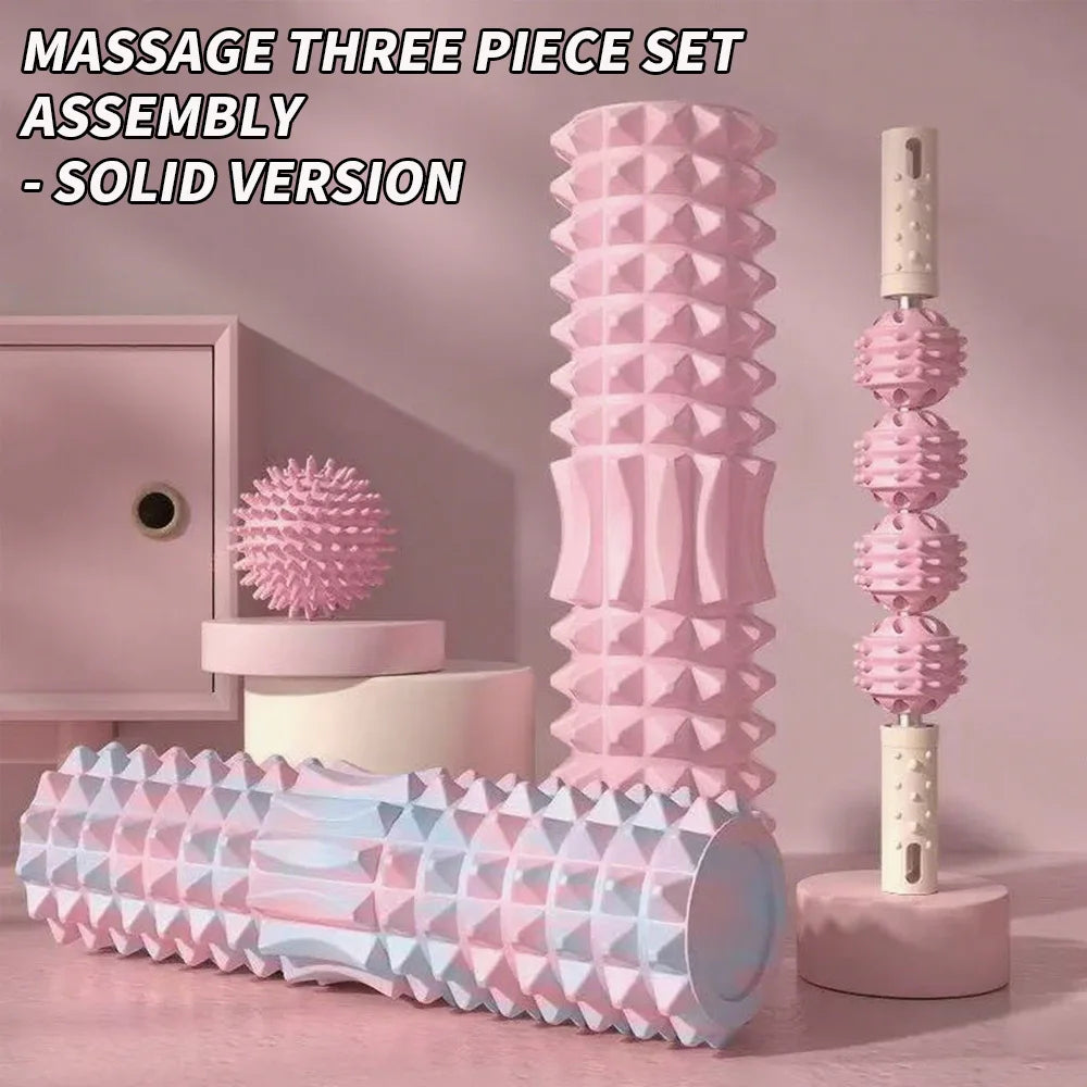 3-Piece Foam Roller & Massage Ball Fitness Set