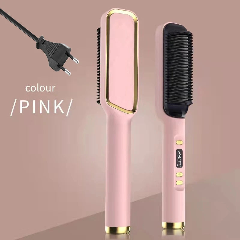 Electric Hot Comb Hair Straightening Brush Ionic Design