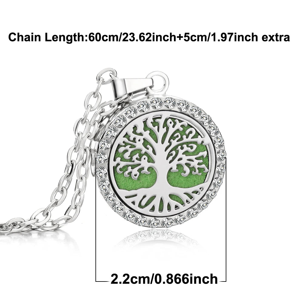 Rhinestone Diffuser Locket Necklace – Essential Oil Aromatherapy Jewellery