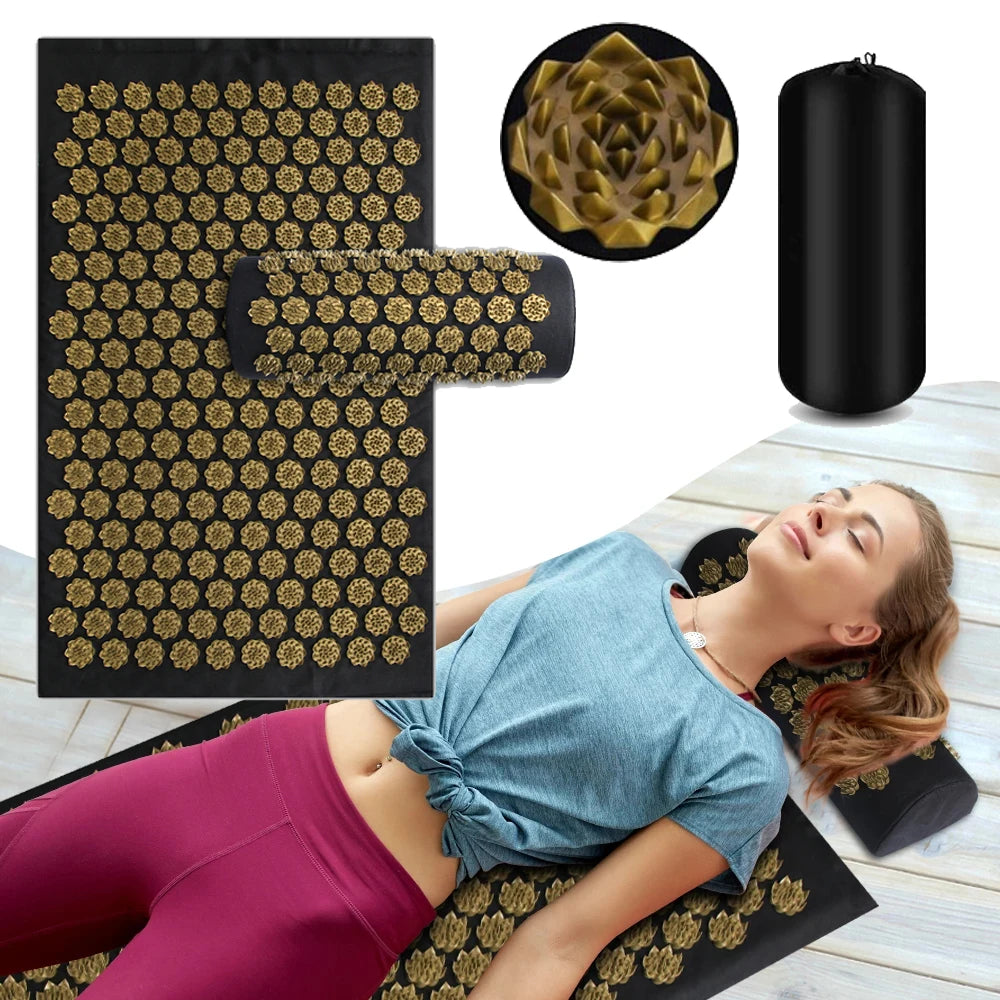 Acupressure Style Yoga Mat with Cushion Spike Design