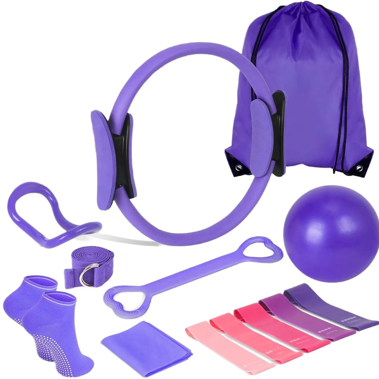 13 PCS Pilates Ball & Resistance Band Set for Home Workouts