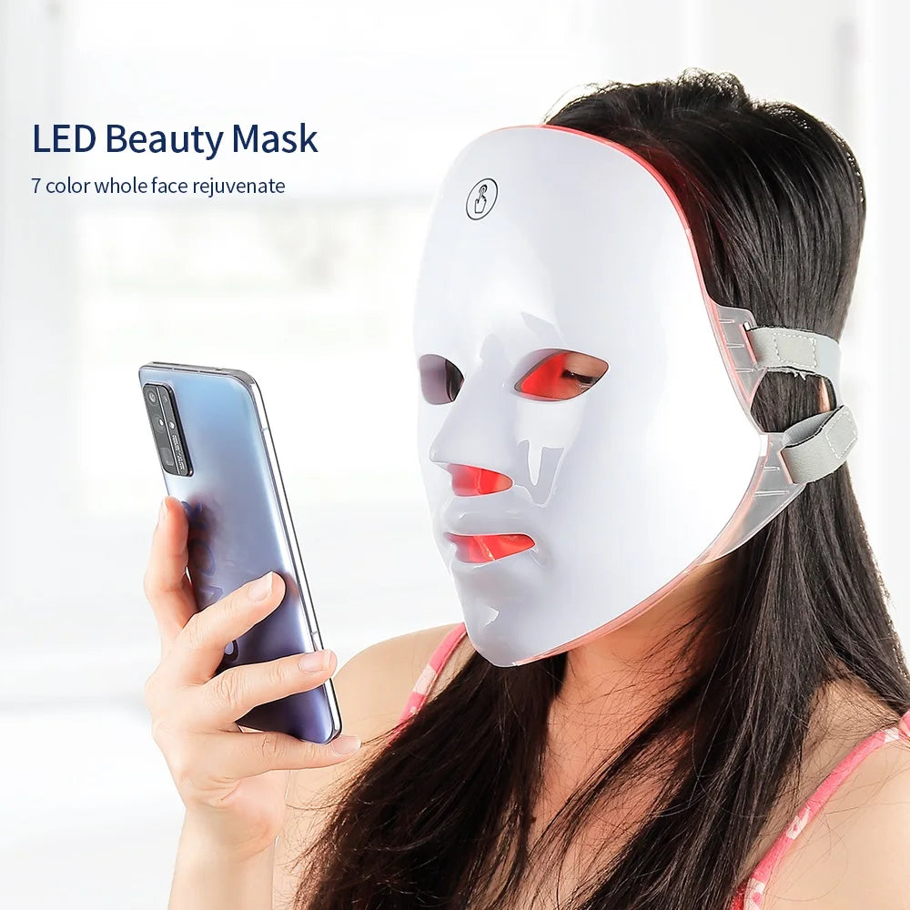 Wireless 7 Colour LED Face & Neck Beauty Mask Device
