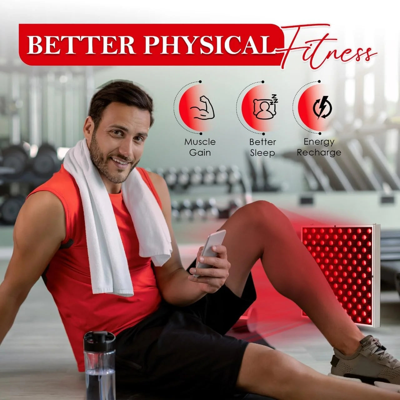 Red LED Phototherapy Panel 660nm & 850nm Home Lamp