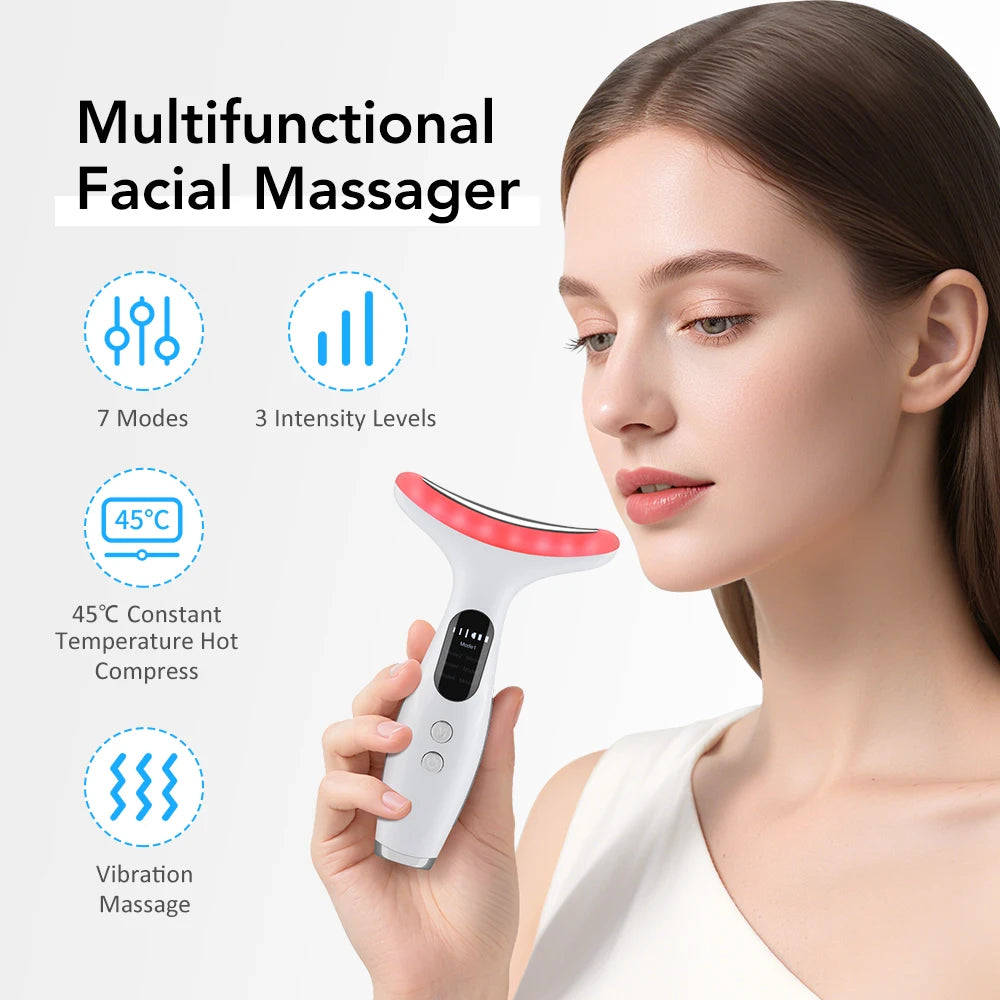 EMS Face & Neck Beauty Device with 7 LED Colours