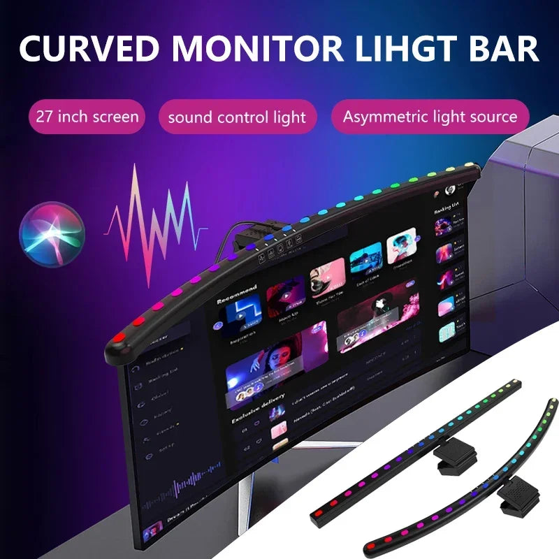 LED Monitor Light Bar with Stepless Dimming & RGB Backlight