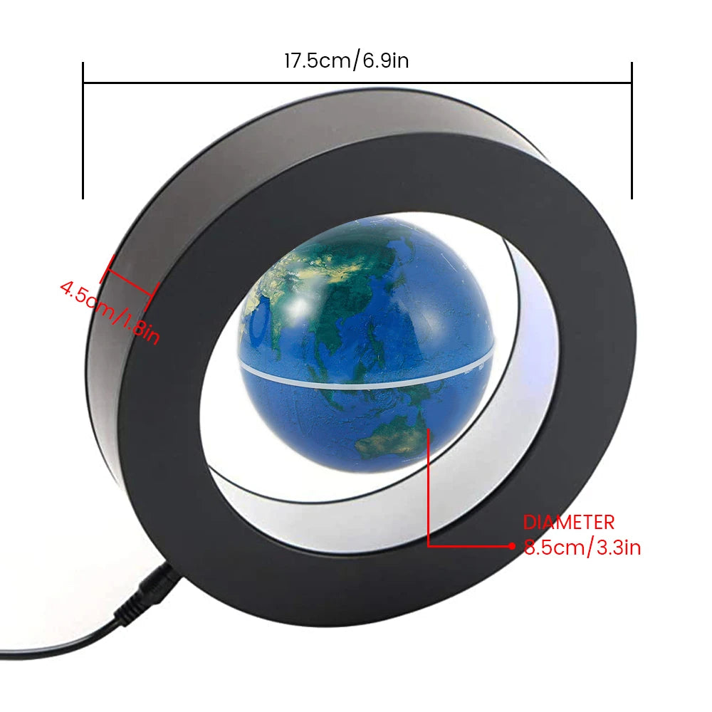 Floating Levitation Globe LED Lamp – Rotating Magnetic World Map