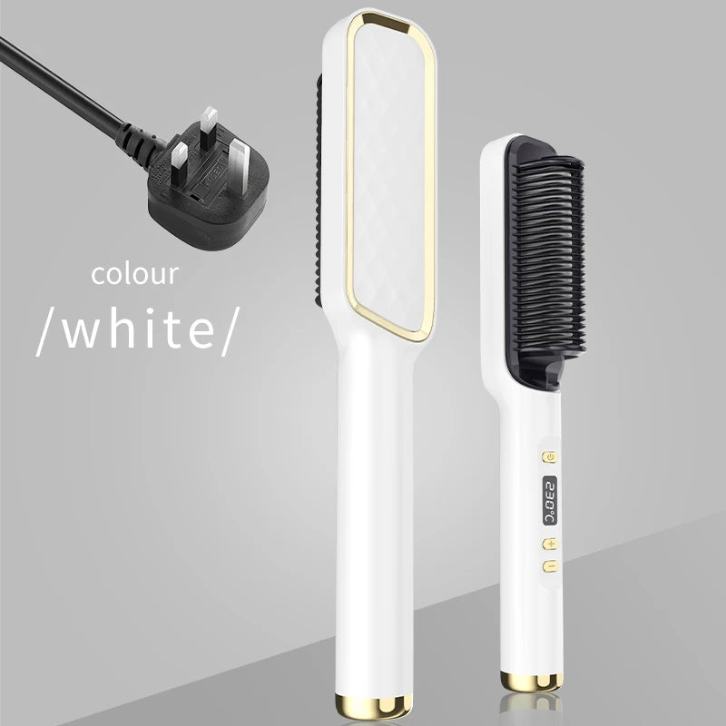 Electric Hot Comb Hair Straightening Brush Ionic Design
