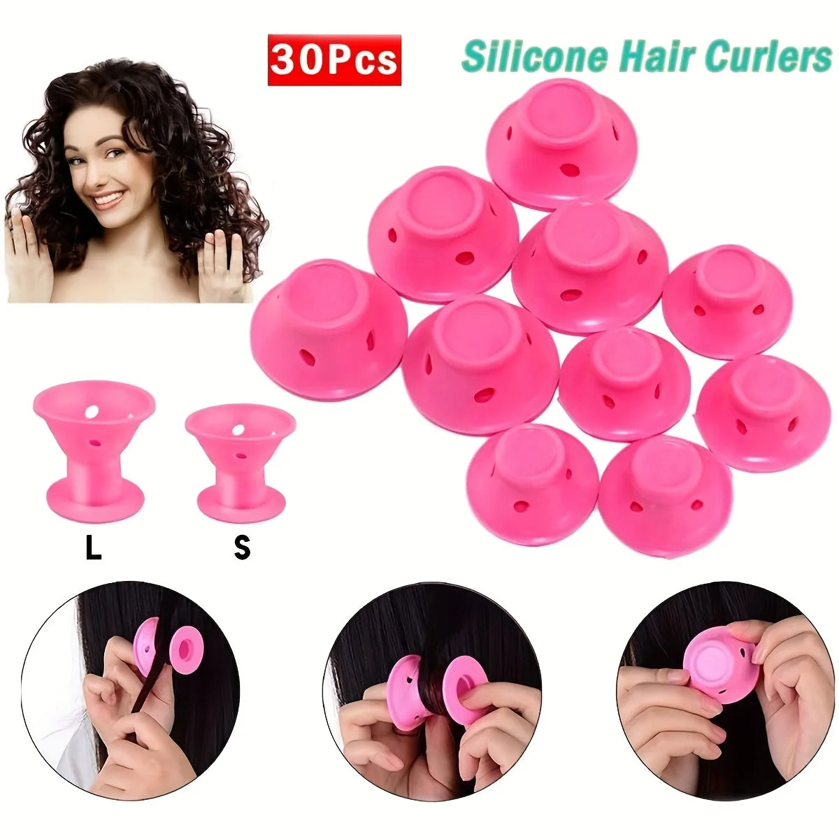Heatless Silicone Hair Curlers Set – Easy No-Heat Styling Tools