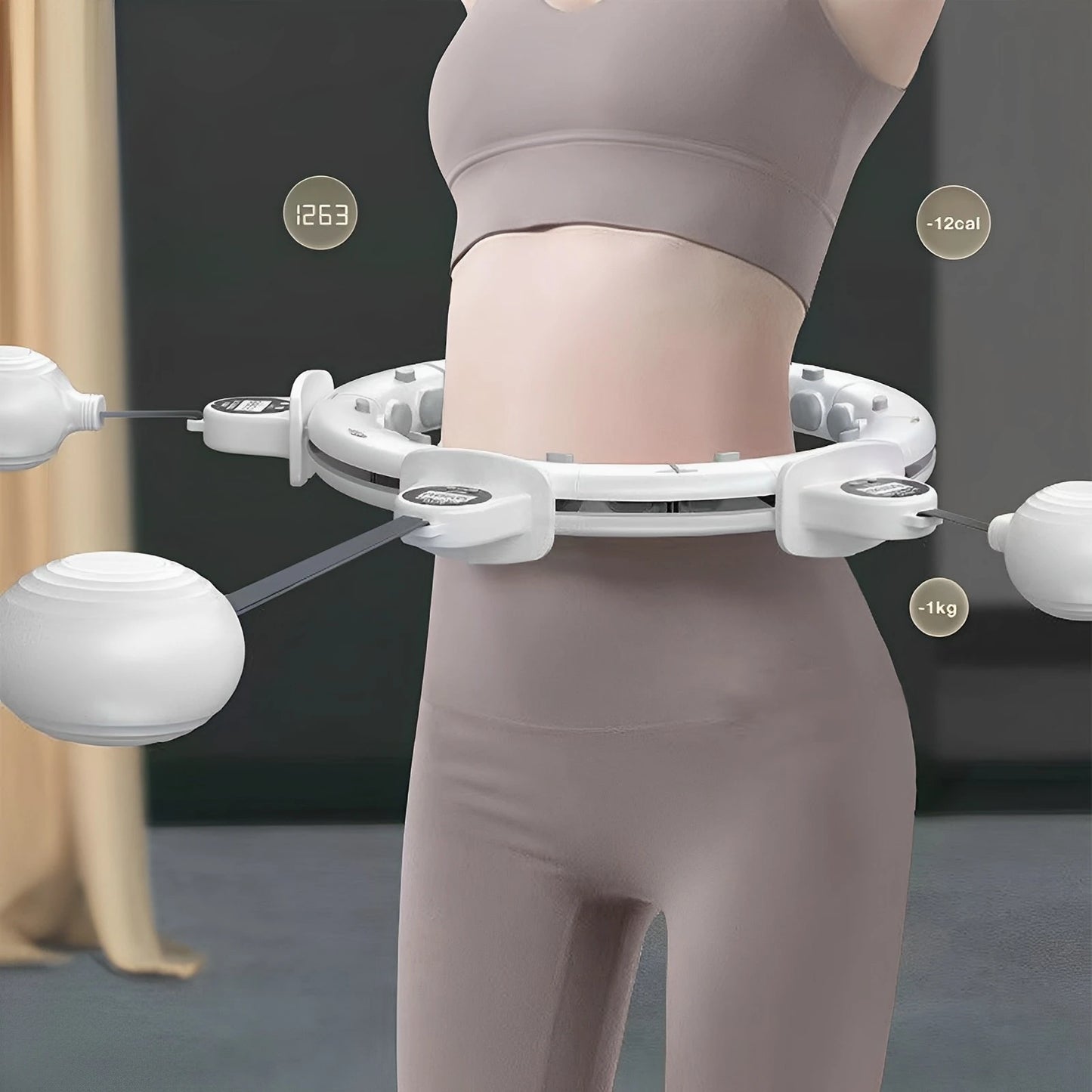 Smart Weighted Fitness Hoop with Counter & Gravity Ball