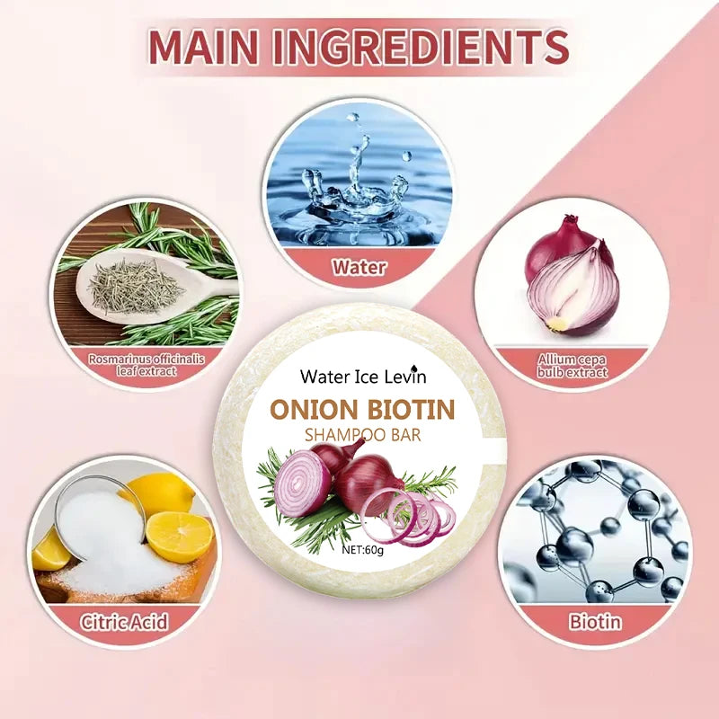 Onion and Biotin Shampoo Bar – Moisturising Hair Cleansing Soap