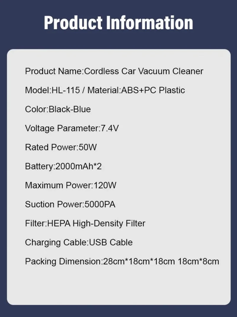 Cordless Handheld Vacuum Cleaner – USB 4-in-1 Compact Cleaner