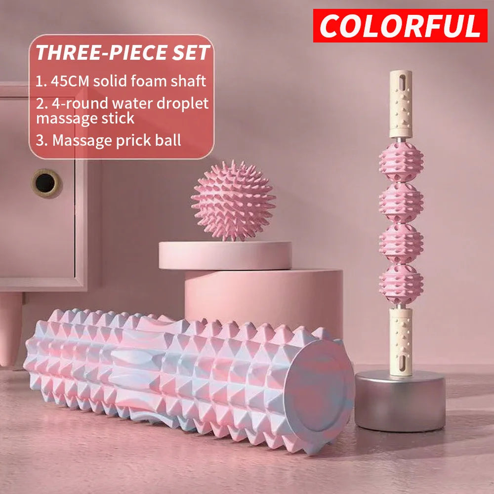 3-Piece Foam Roller & Massage Ball Fitness Set