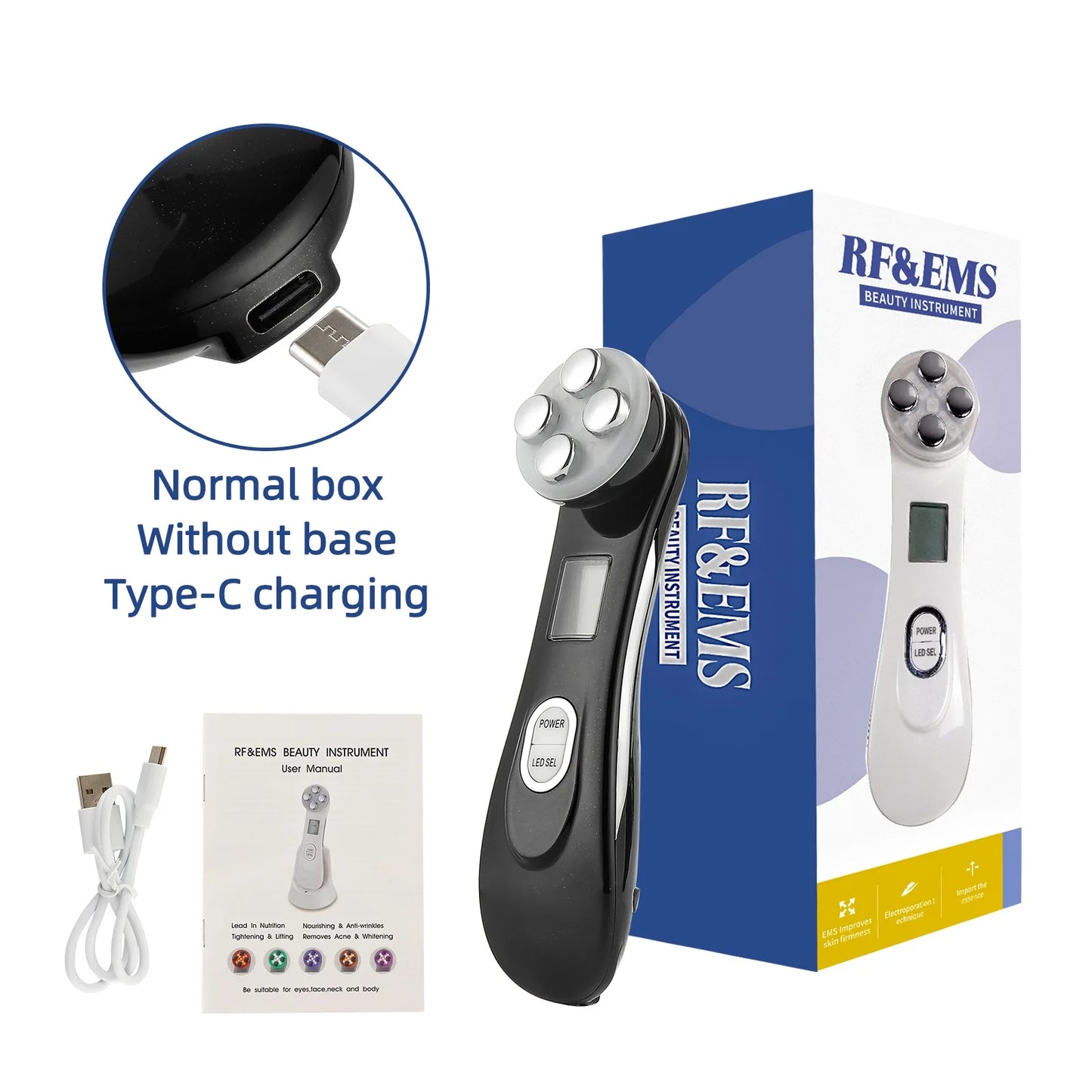 EMS Facial Beauty Device with LED Light