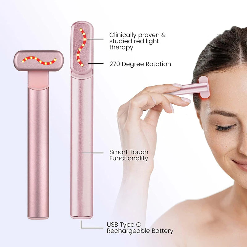 EMS Facial Beauty Wand with Light Modes Face Care Tool