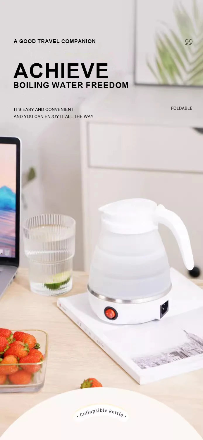 Mini Folding Travel Kettle 0.6L – Portable 600W Electric Heater