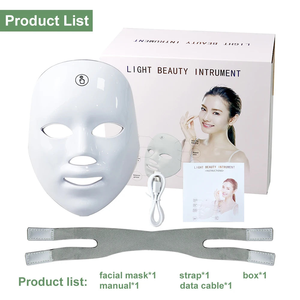 7-Colour LED Facial Mask – Skin Rejuvenation & Firming Device