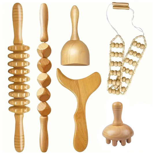 Wooden Massage Roller Handheld Body Massage Tool