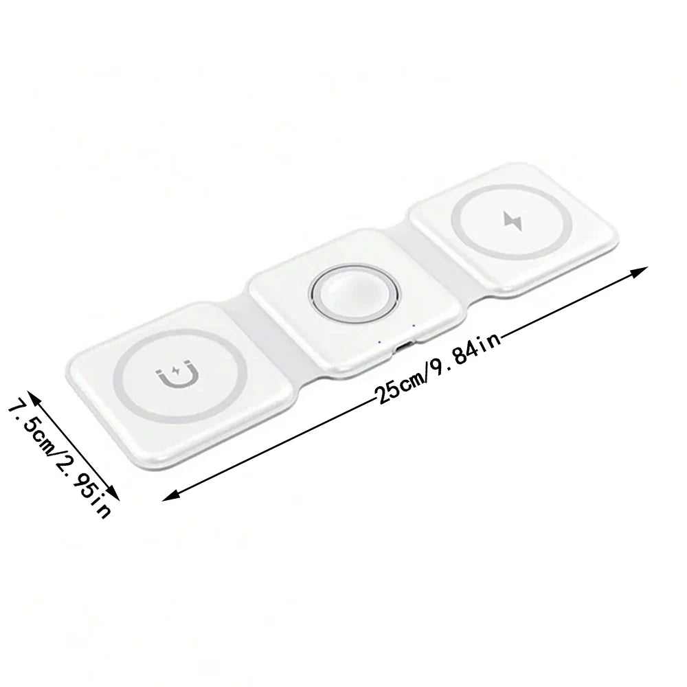 Magnetic 3-in-1 Wireless Charging Dock for Phones & Devices