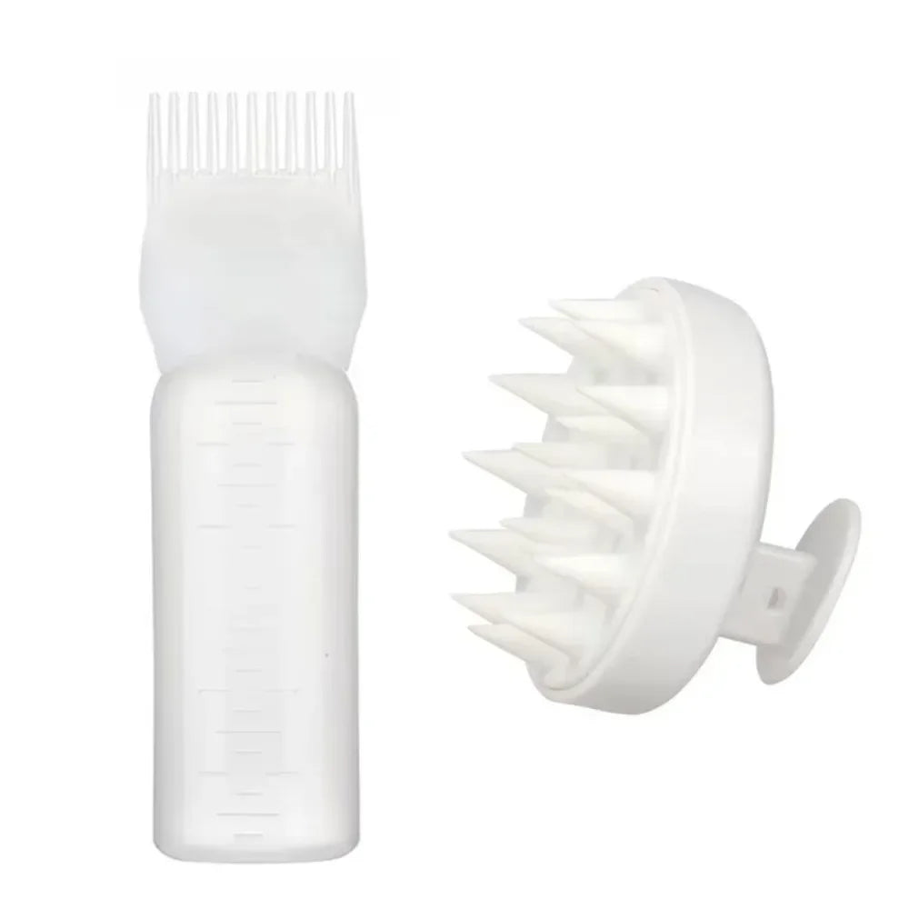Silicone Scalp Applicator Comb & Shampoo Massage Brush Set