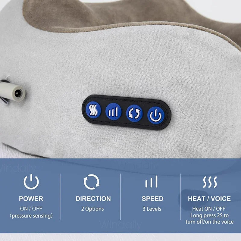 Electric Neck Massager with Heat & Vibration