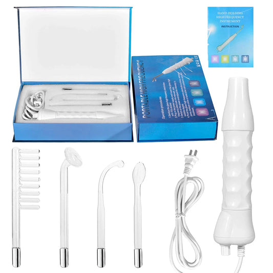 Portable High Frequency Facial Wand with Glass Tube Electrodes