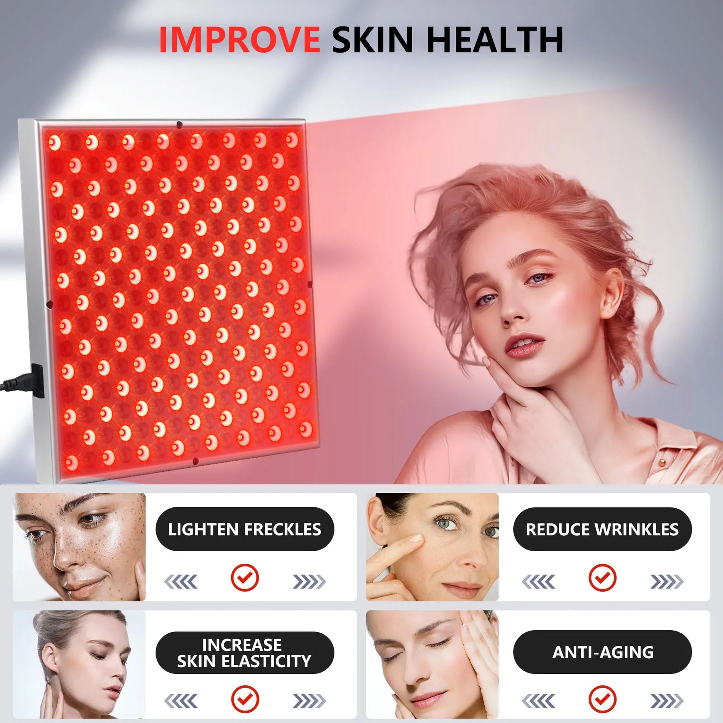225 LED Red Light Panel for Home Beauty Use
