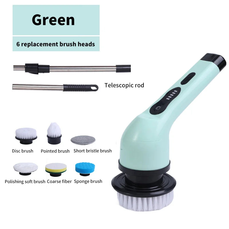 9-in-1 Electric Spin Cleaning Brush Home Scrubber Tool