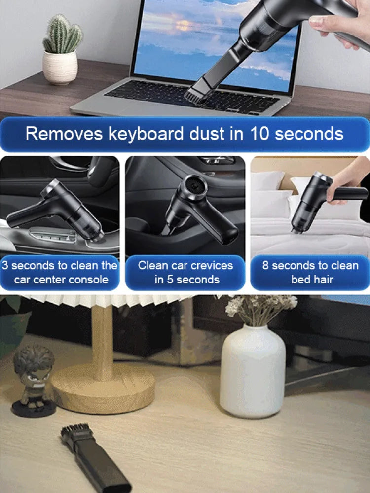 Cordless Handheld Vacuum Cleaner – USB 4-in-1 Compact Cleaner