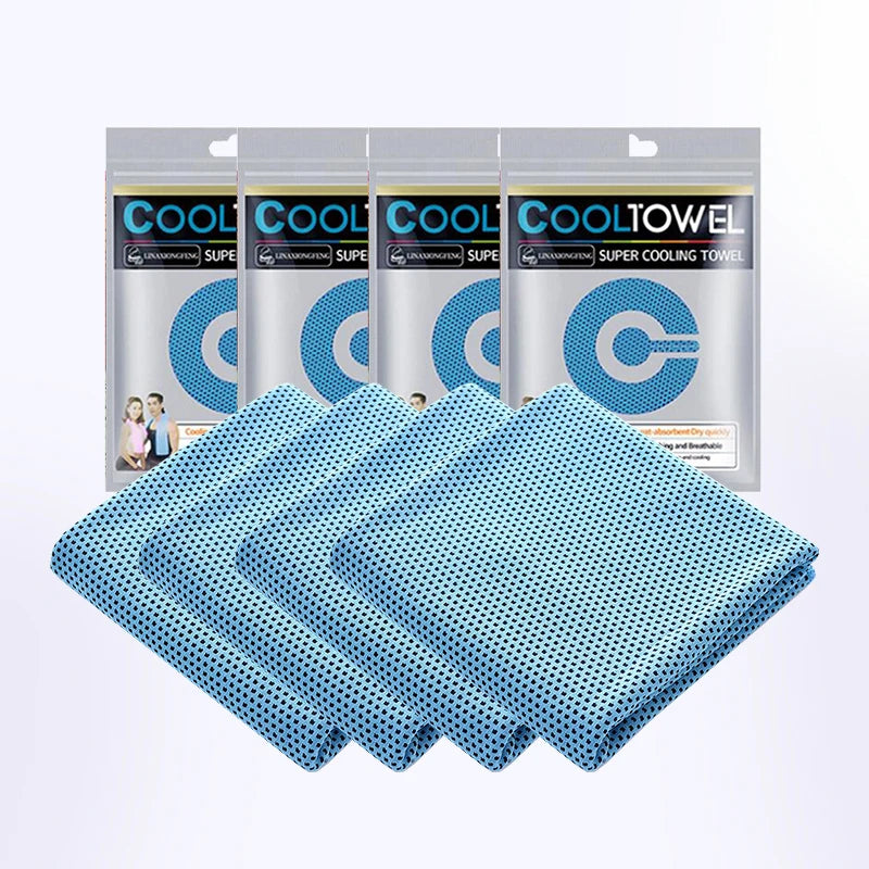 4pcs Cooling Sports Towels Soft Outdoor Fitness Set