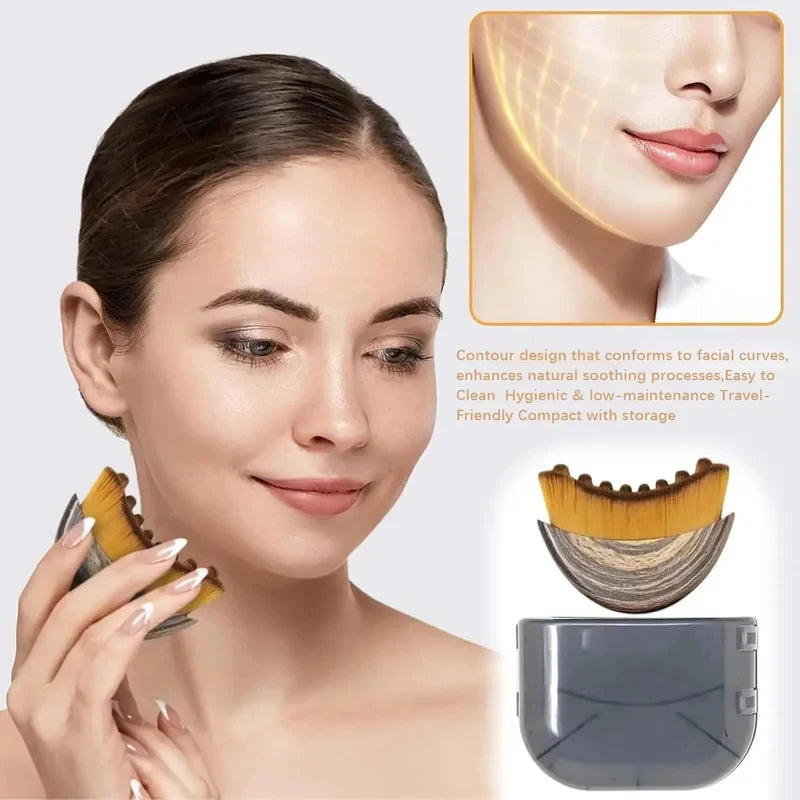 Ergonomic Facial Contour Massage Brush Beauty Tool