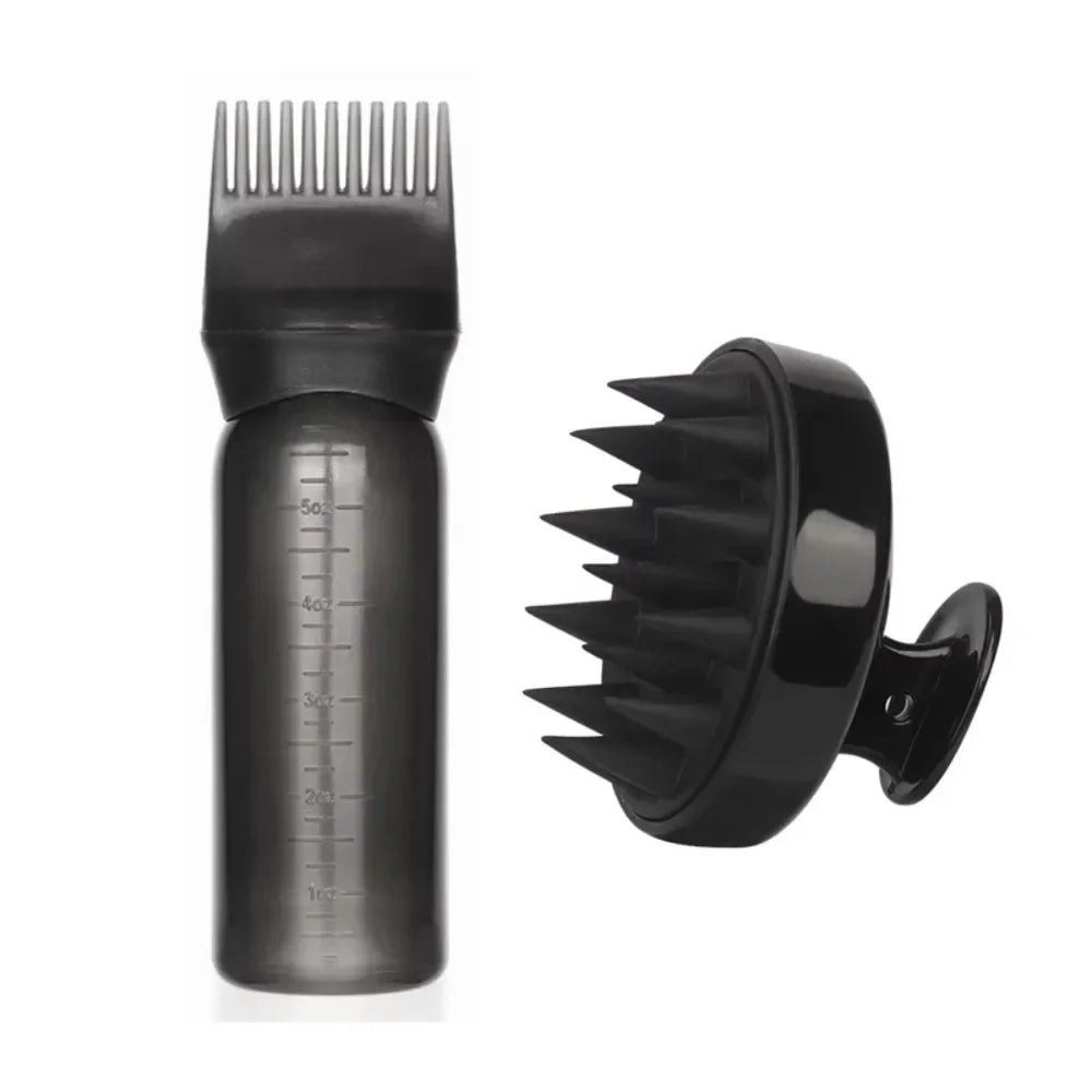 Silicone Scalp Applicator Comb & Shampoo Massage Brush Set