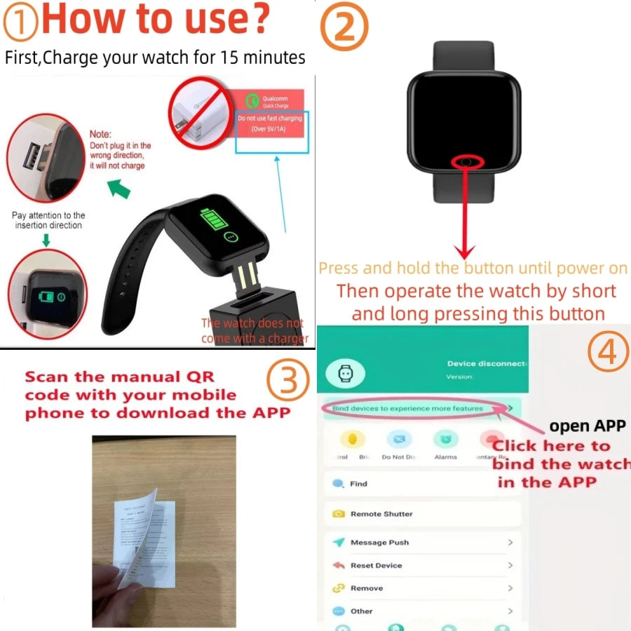 Smart Fitness Watch with Bluetooth Call & Health Tracking