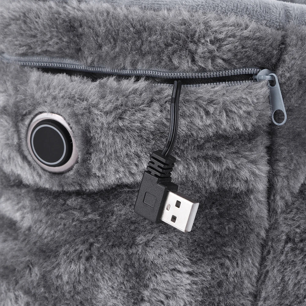 USB Heated Plush Indoor Slippers for Men & Women