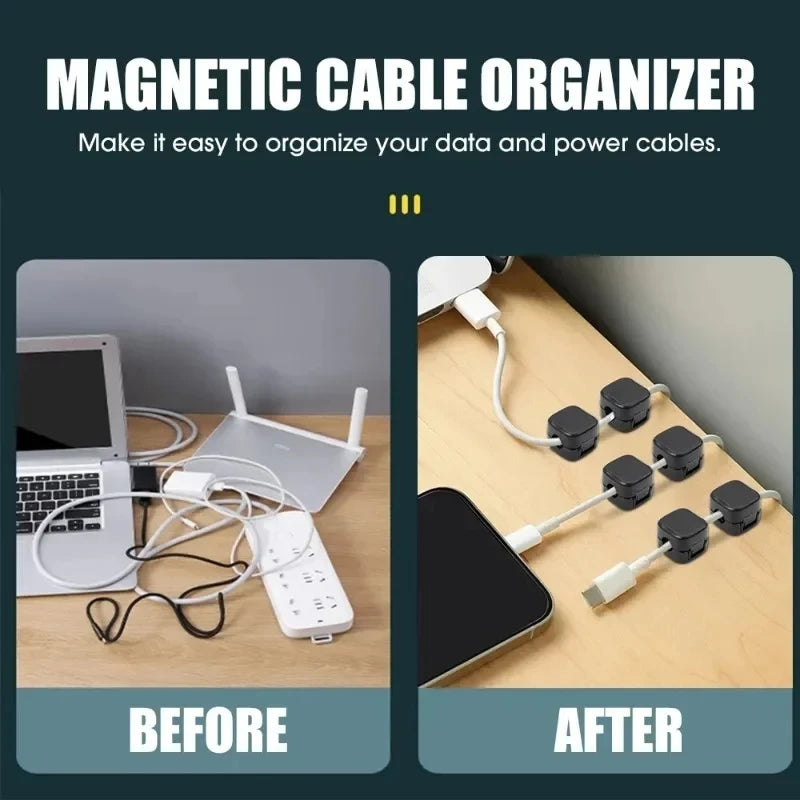 Magnetic Cable Clip Adhesive Desk Wire Organiser Holder