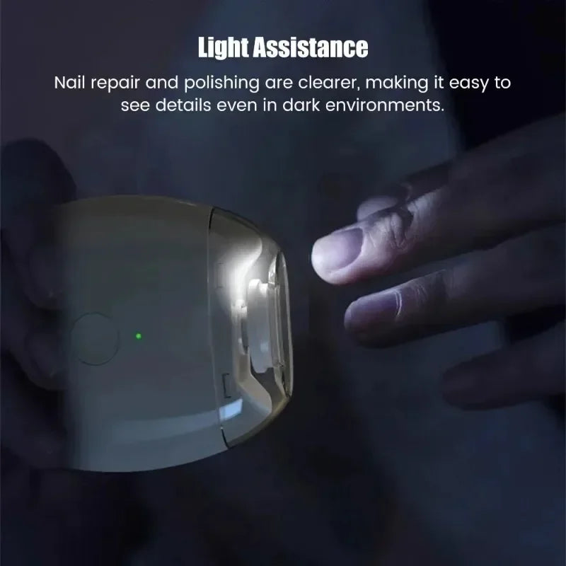 2-in-1 Electric Nail Clipper with LED Light