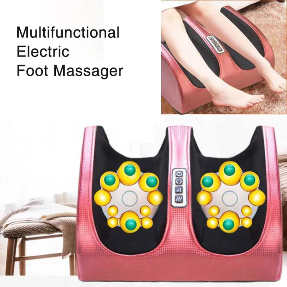 Electric Heated Foot Massager with Shiatsu Rollers