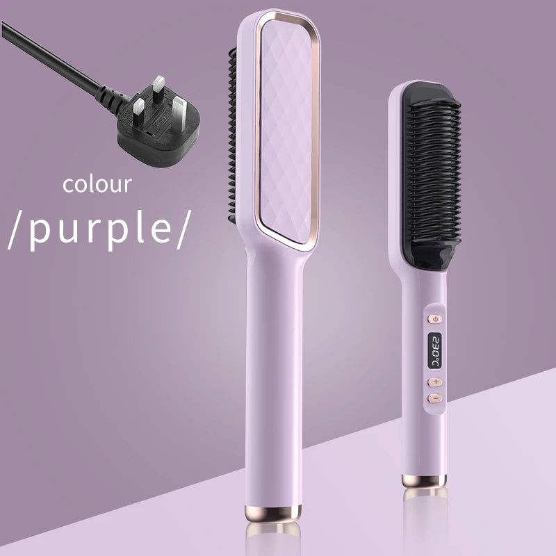 Electric Hot Comb Hair Straightening Brush Ionic Design