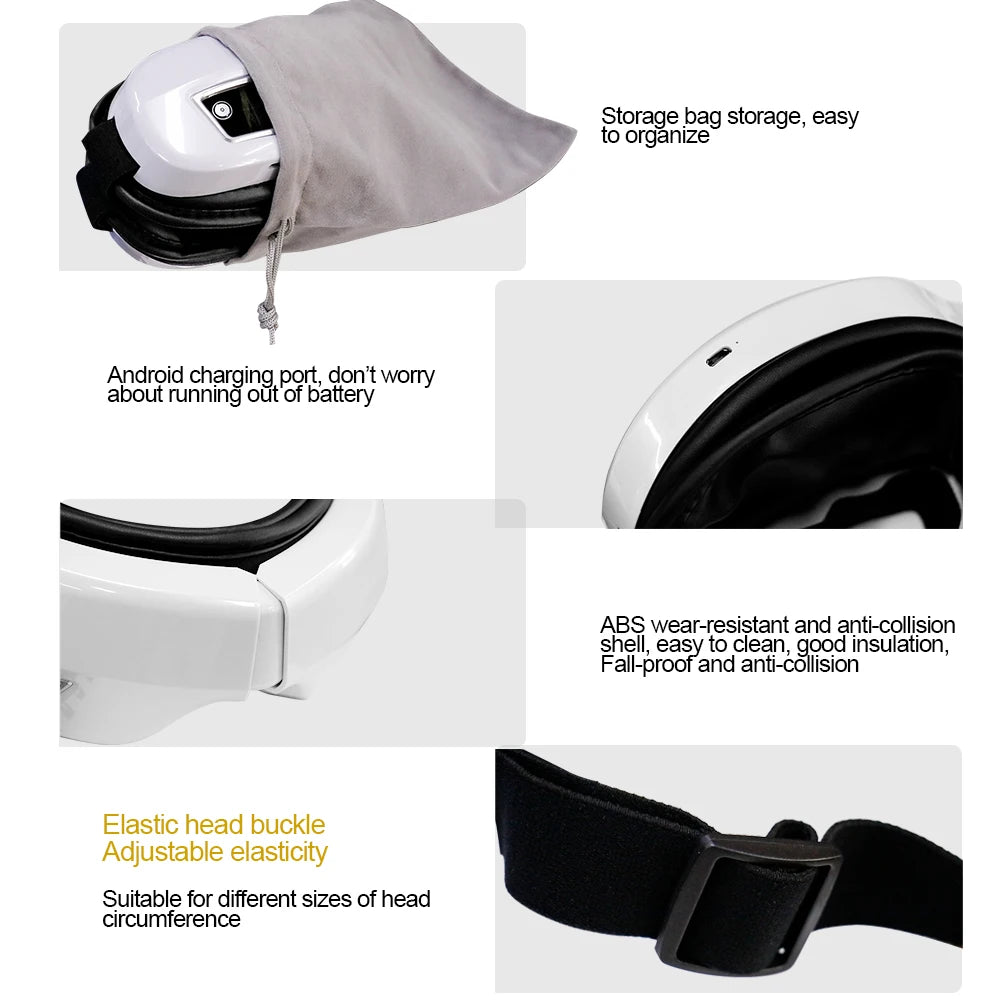 Electric Eye Massager Heat Vibration Bluetooth Device
