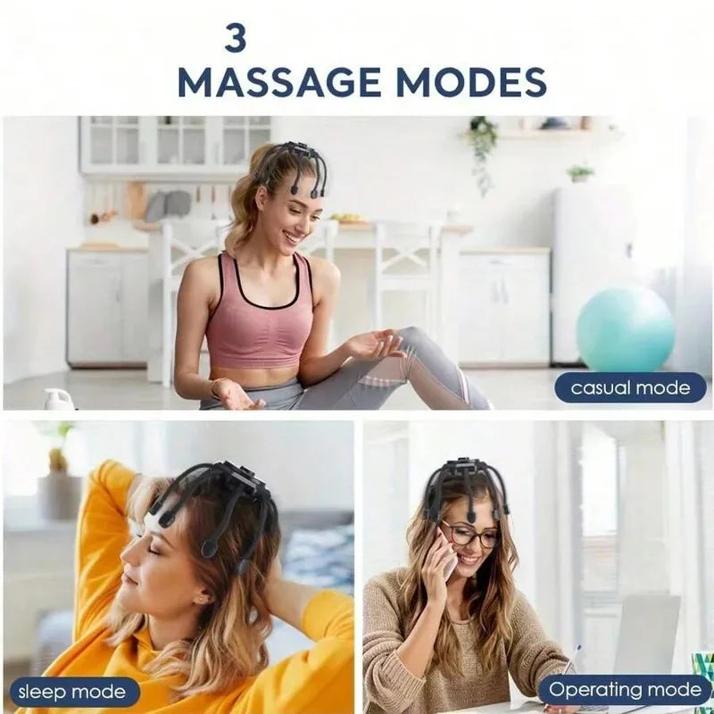 Cordless Electric Scalp Massager with 8 Heads