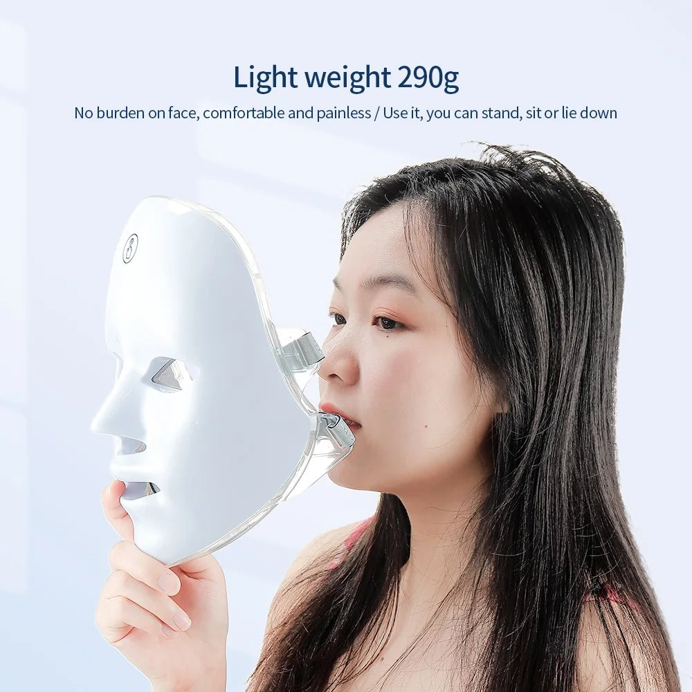 Wireless 7 Colour LED Face & Neck Beauty Mask Device