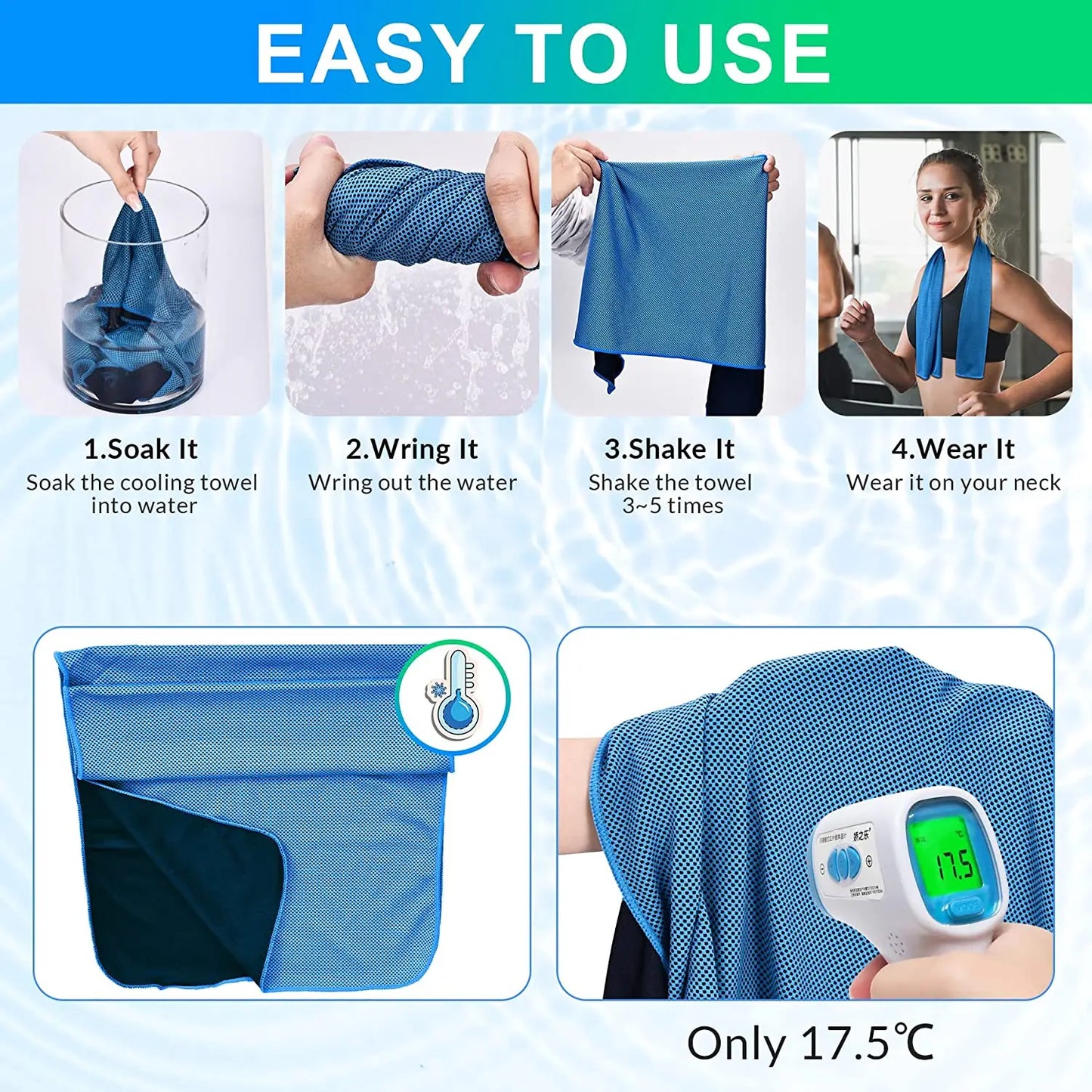 4pcs Cooling Sports Towels Soft Outdoor Fitness Set